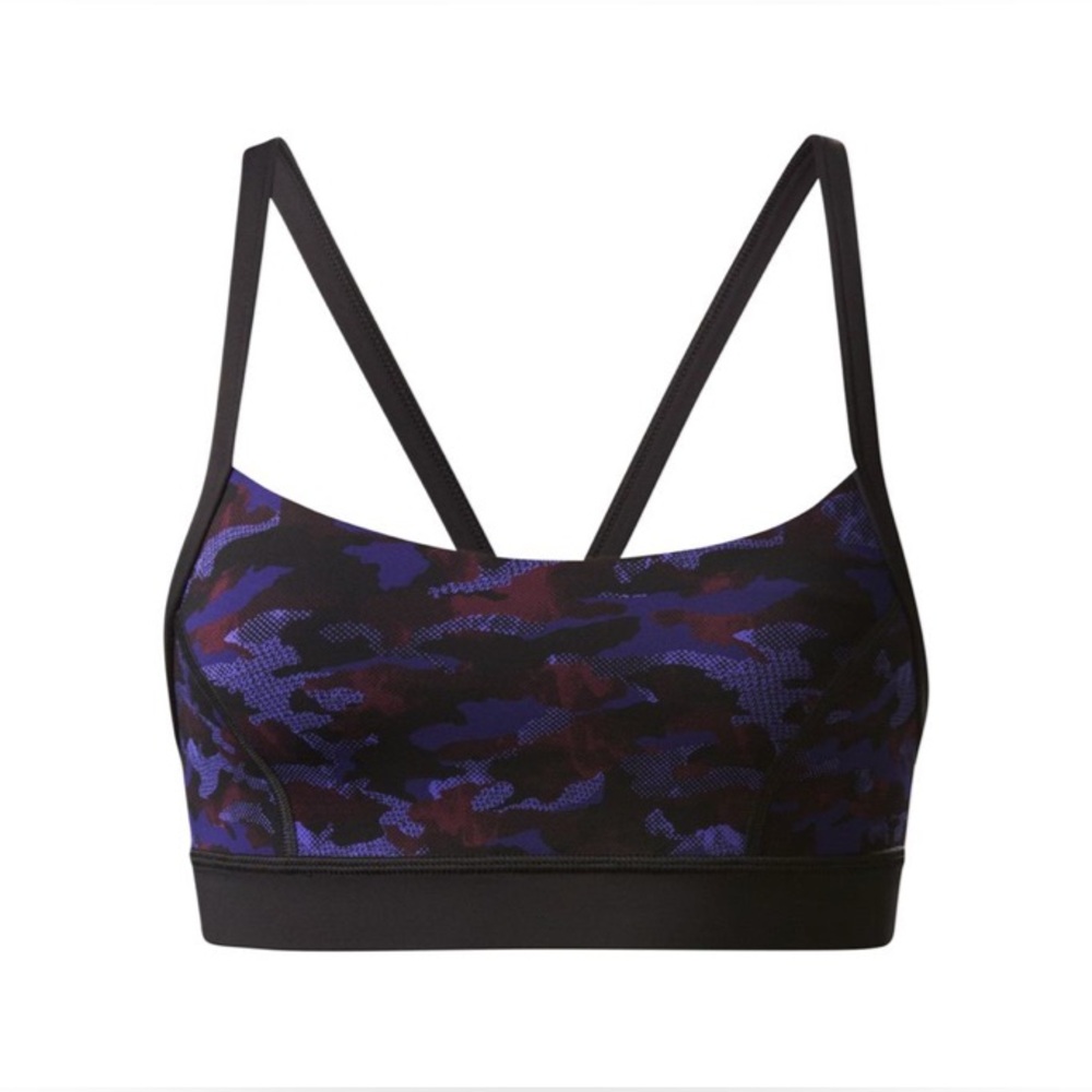 Lululemon Rise and Run Bra - Size 12 Camo Black/Blue/ Purple